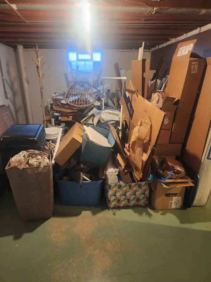 Roll-off dumpster container at job site for 4 Yard Dumpster Rental in Welby